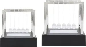 Newtons Cradle Pendulum - Shiny Craft Science Physics Gadget - Colorful Light Ornament for Home and Office - Stress Relief Display(中号)