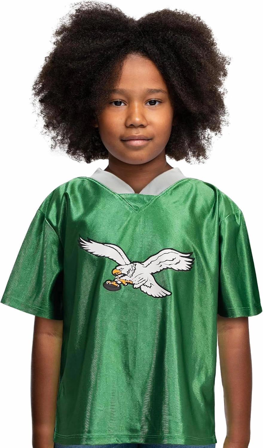 NFL Classic Philadelphia Eagles Officially Licensed Youth Essentials Set Eagles Short Sleeve Jersey, Eye Blacks and Socks