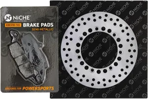 NICHE Rear Right Brake Rotor Pad Kit Semi Metallic For Kawasaki Vulcan 800 1500 43082-1237 43082-0045 41080-0143-CM