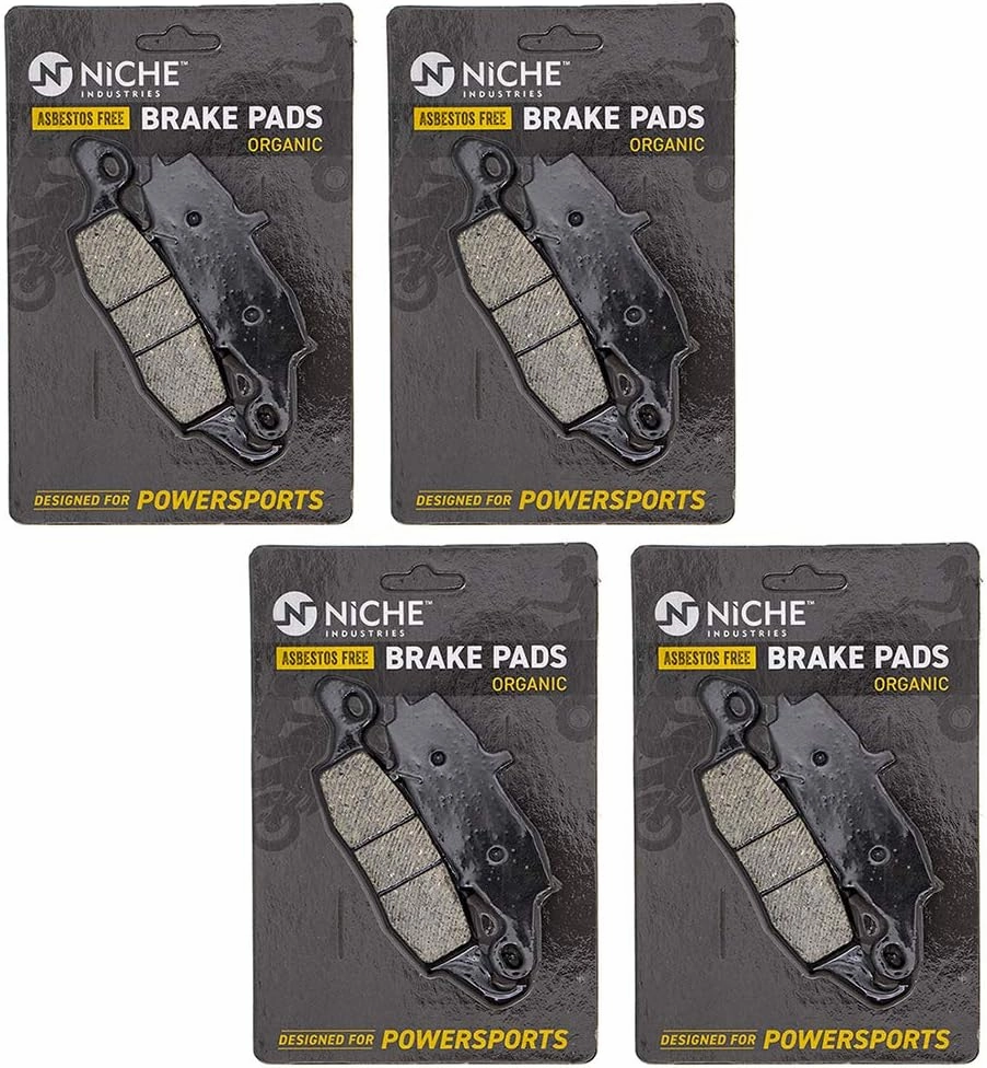 NICHE Brake Pad Set for Kawasaki Vulcan 800 900 Suzuki 43082-1264 59102-33880 Front/Rear Organic 4 Pack