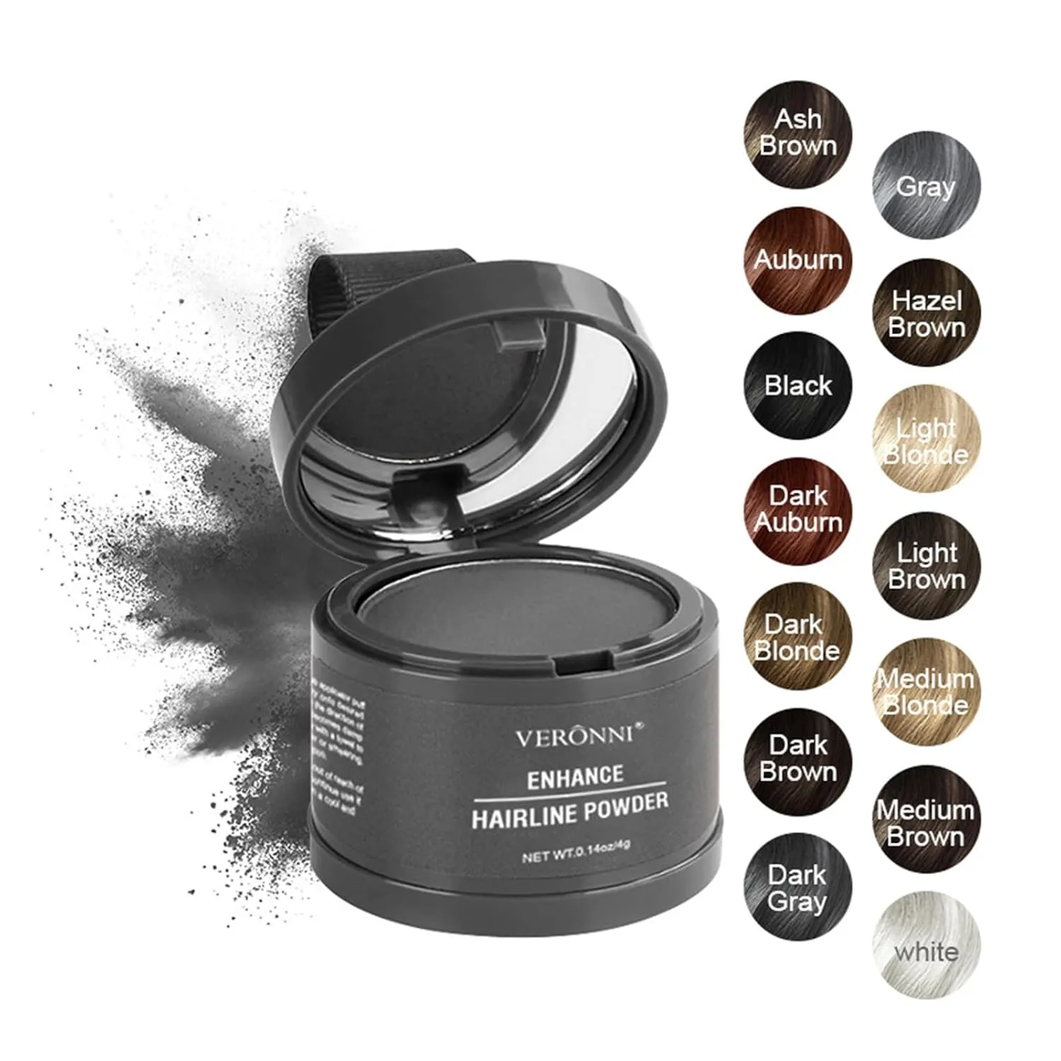 Nivaro Polvo Capilar, Hairline Powder for Women & Men, Instant Root Touch up & Densificador, Waterproof & Sweat-Proof Hair Fiber Powder, Conceals Thinning Hair & Gray Roots (Rusty brown, 1)