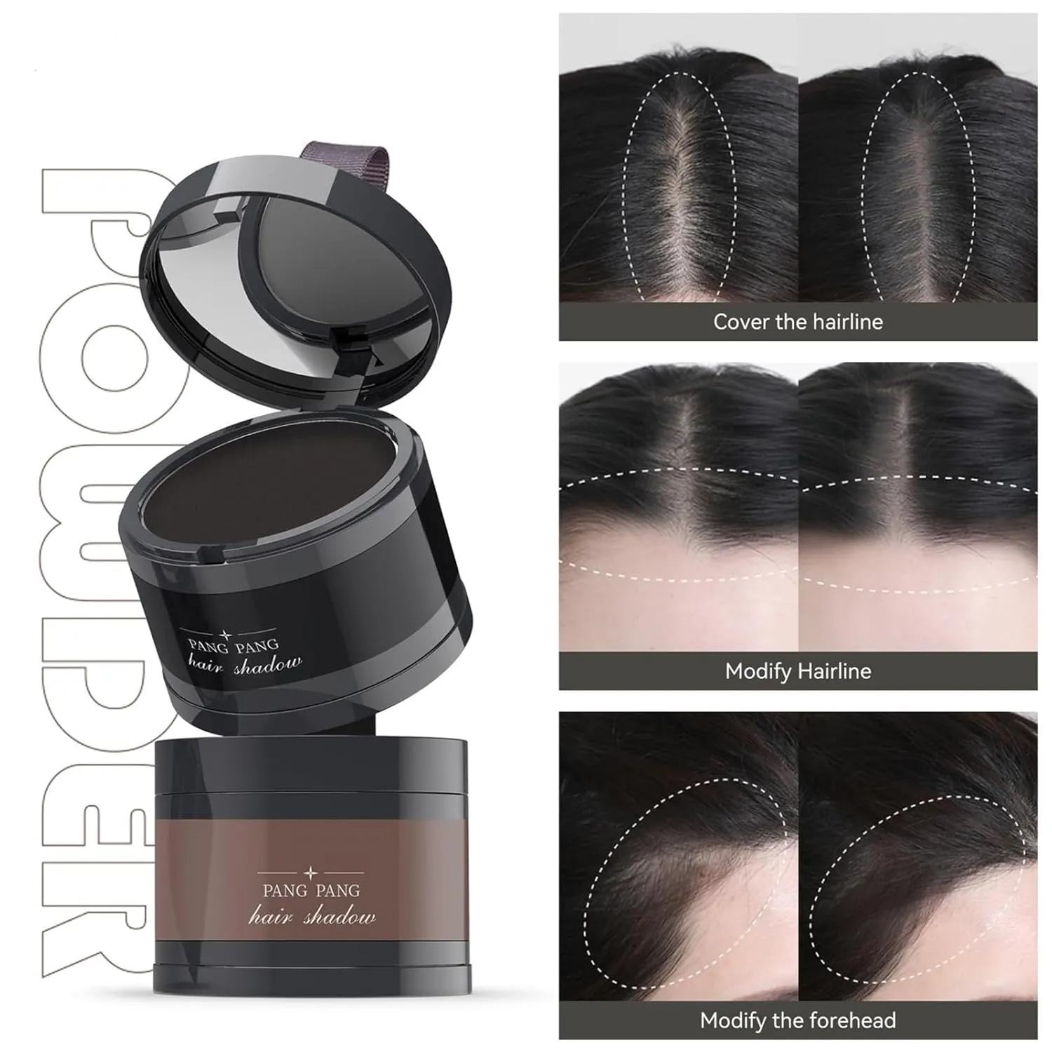 Nivaro Polvo Capilar, Hairline Powder for Women & Men, Instant Root Touch up & Densificador, Waterproof & Sweat-Proof Hair Fiber Powder, Conceals Thinning Hair & Gray Roots (Rusty brown, 1)