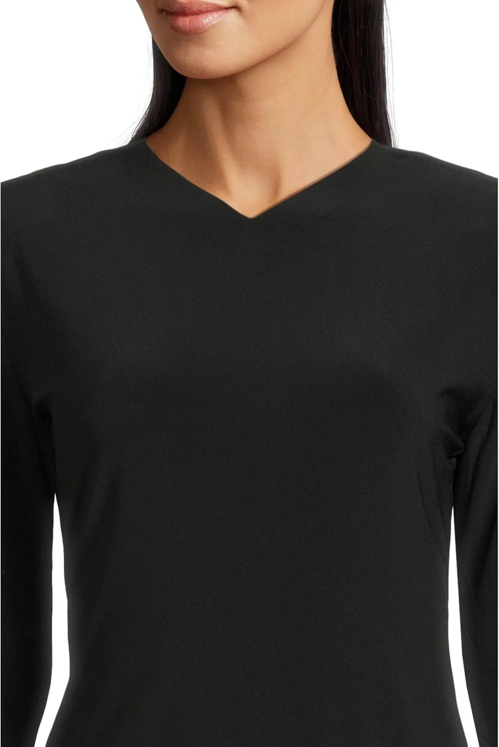 Norma Kamali Women's Long Sleeve Shoulder Pad V Neck Top