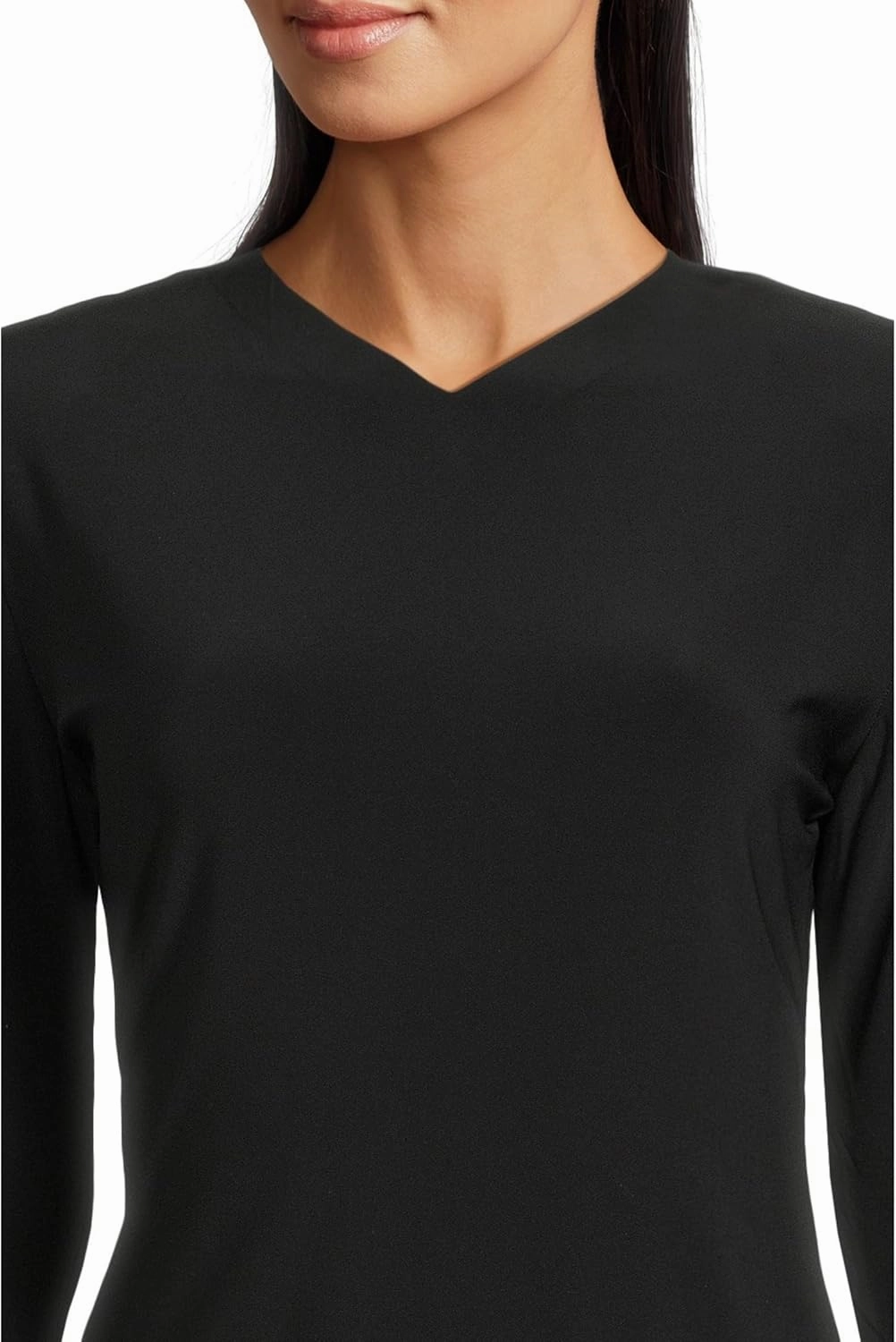 Norma Kamali Women's Long Sleeve Shoulder Pad V Neck Top