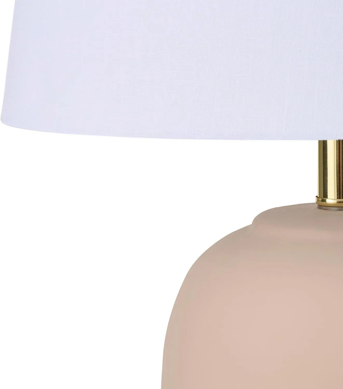 Nourison 23" Light Pink Ceramic Jar Table Lamp for Bedroom, Living Room, Dining Office, with White Shade (Pack of 1)