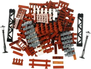 NW 82pcs Fence Building Blocks Pieces City Accessorices House Sencery Accessories House Fence Set Building Bricks Kit DIY Building Set Compatible All Major Brands