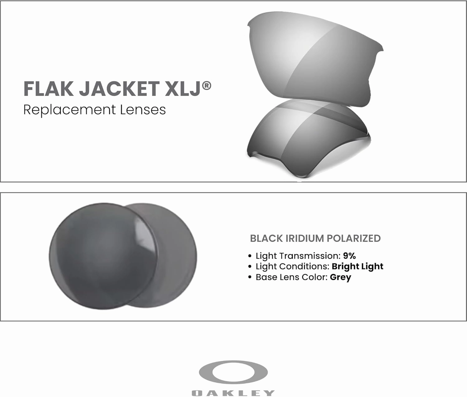 Oakley Original Flak Jacket XLJ OO9009 Replacement Lenses For Men For Women   BUNDLE with Designer iWear Care Kit