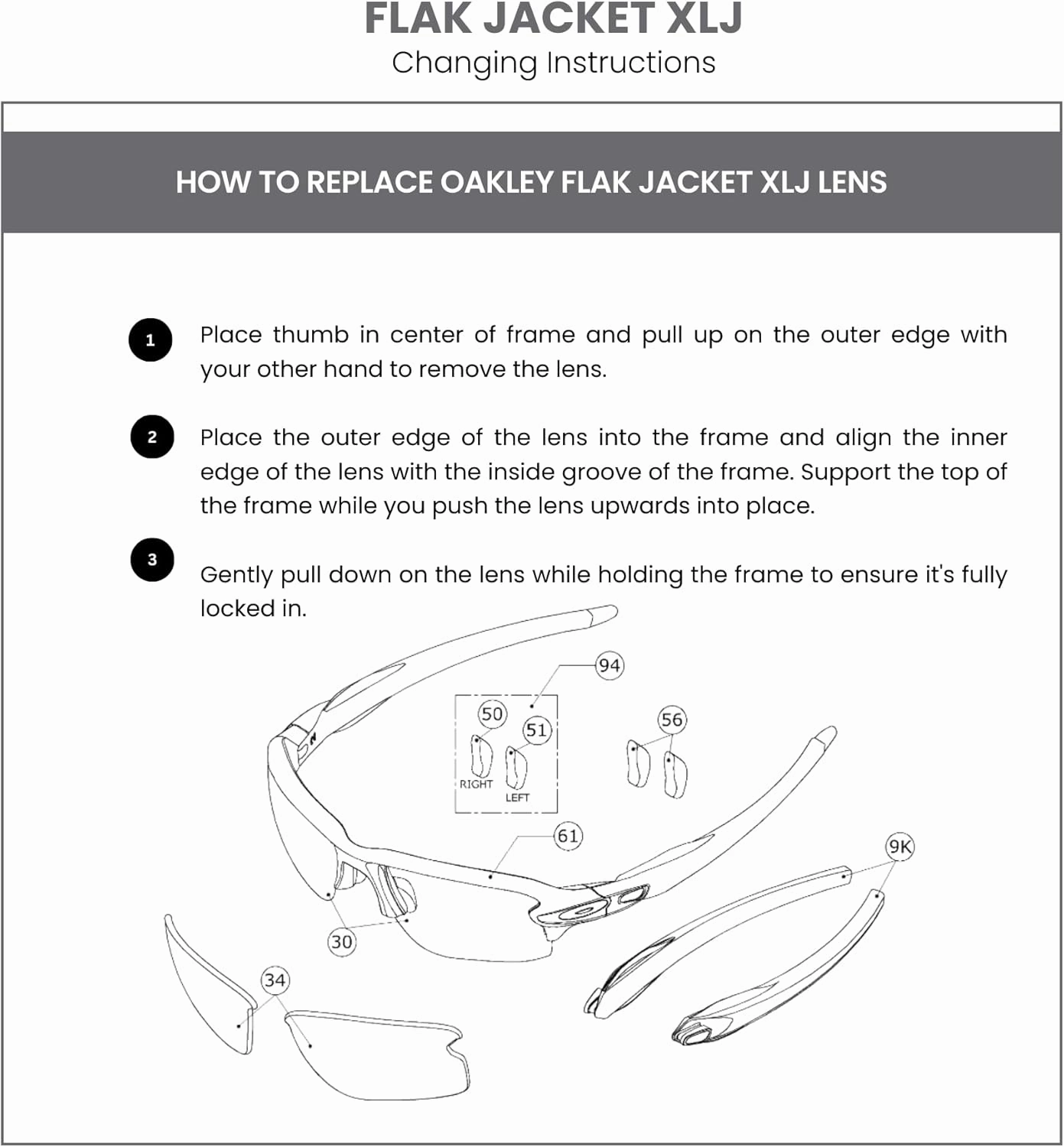 Oakley Original Flak Jacket XLJ OO9009 Replacement Lenses For Men For Women   BUNDLE with Designer iWear Care Kit