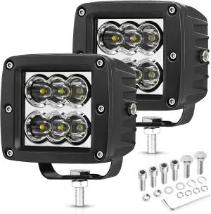 OFFROADTOWN LED Pod Lights 2PCS 3 Inch 120W CREE Cubes Spot Driving Light A-pillar Ditch Light Pods Backup Bumper Lights Fog Cube Lights for Trucks ATV UTV Jeep Off Road Car Motorcycle Boat