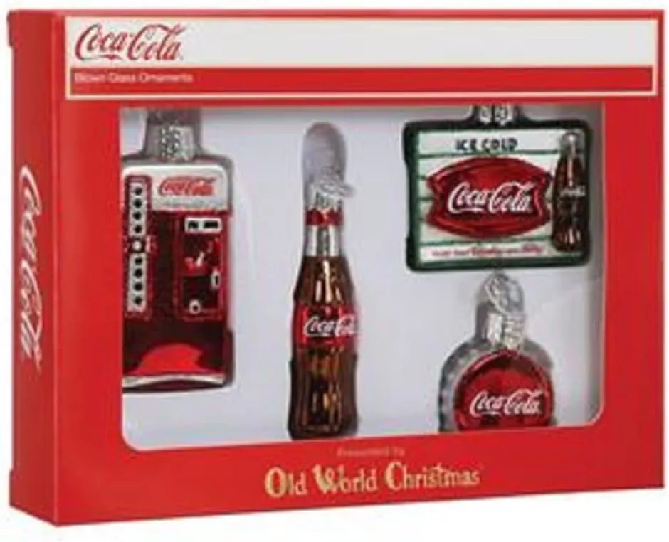 Old World Christmas Ornaments Coca-Cola Mini Diner Set Glass Blown Ornaments for Christmas Tree