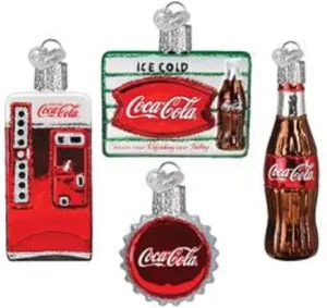 Old World Christmas Ornaments Coca-Cola Mini Diner Set Glass Blown Ornaments for Christmas Tree