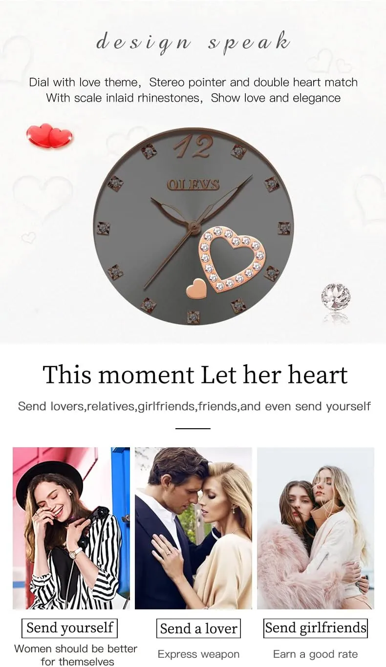 OLEVS Womens Watch Gifts Set with Bracelet Rose Gold for Lady Female Minimalist Simple Slim Thin Casual Dress Analog Quartz Wrist Watches Waterproof Two Tone