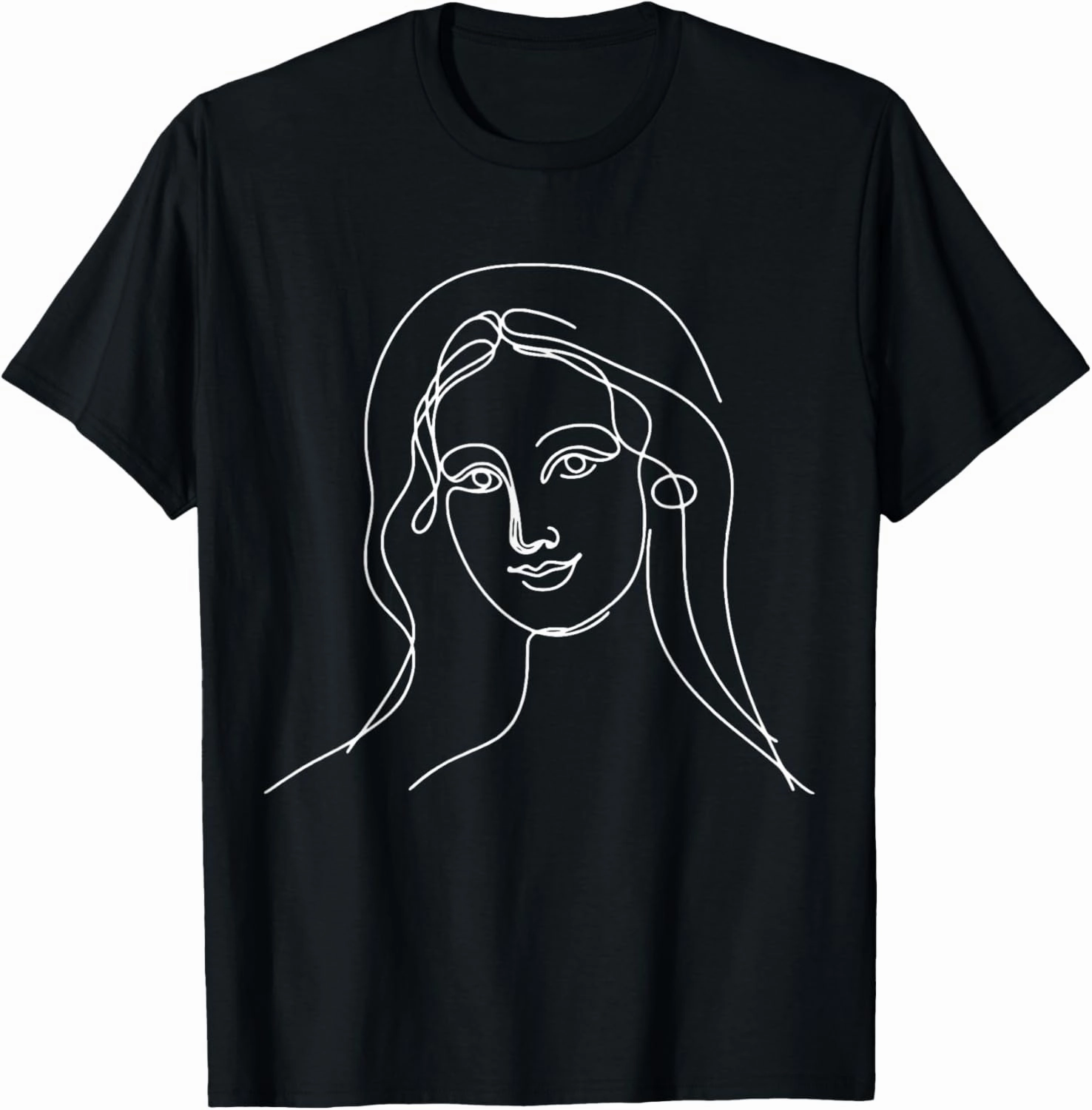 One Line Art Drawing Da Vinci'S Mona Lisa T-Shirt