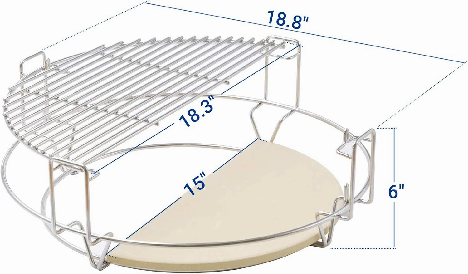 only fire Cooking System Fit for Large Big Green Egg, Kamado Joe Classic, Large Grill Dome, and Other Kamado Grill