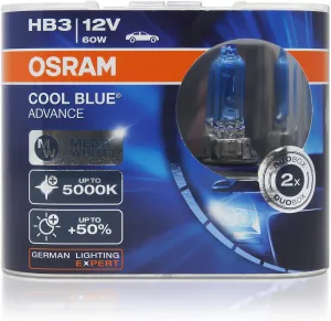 OSRAM 9005 HB3 12V 60W 5000K 9005CBA Cool Blue Advance Car Bulbs Halogen Head Light 2X