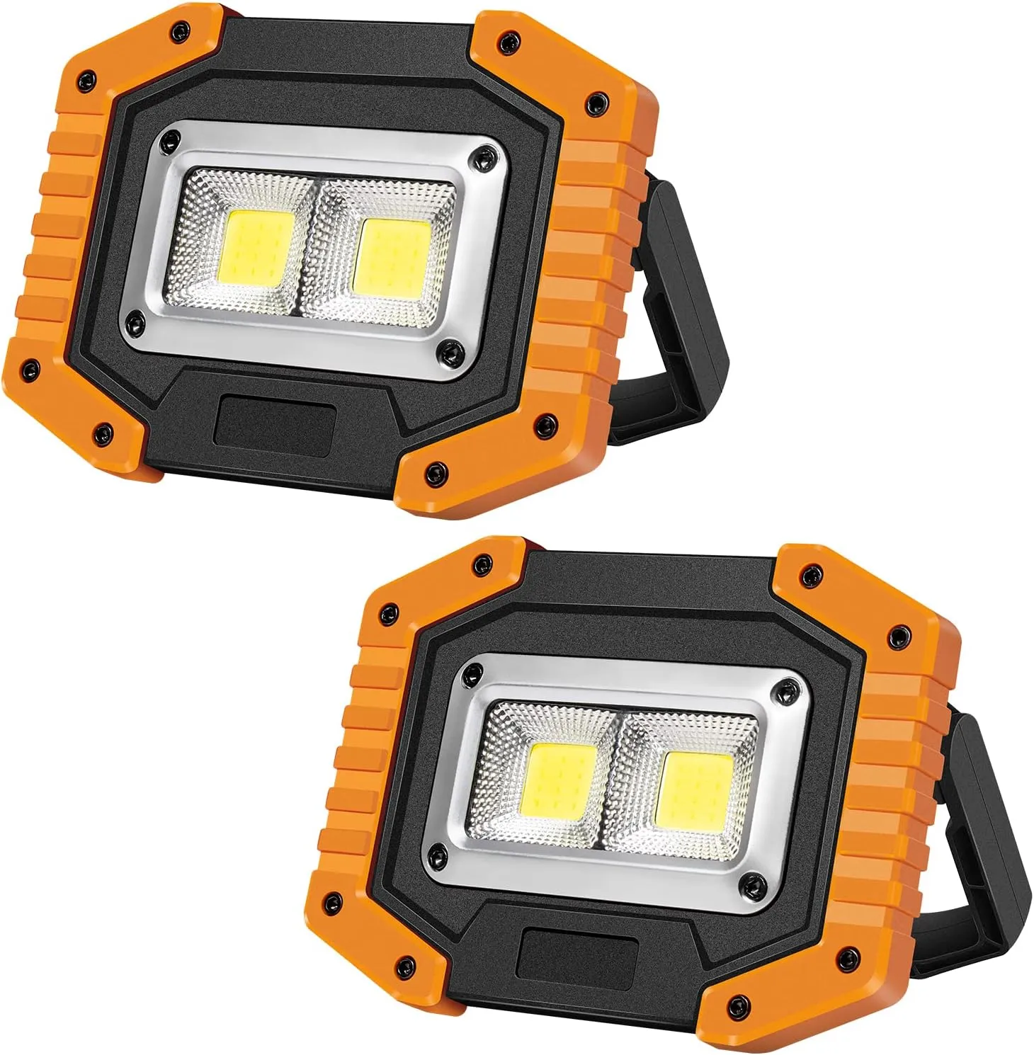 OTYTY LED Work Light Rechargeable, 30W 1500LM Battery Powered Portable Flood Lights with Magnetic Base, 4200mAh Battery for Camping Outdoor Car Repairs Job Site Lighting 2 Pack