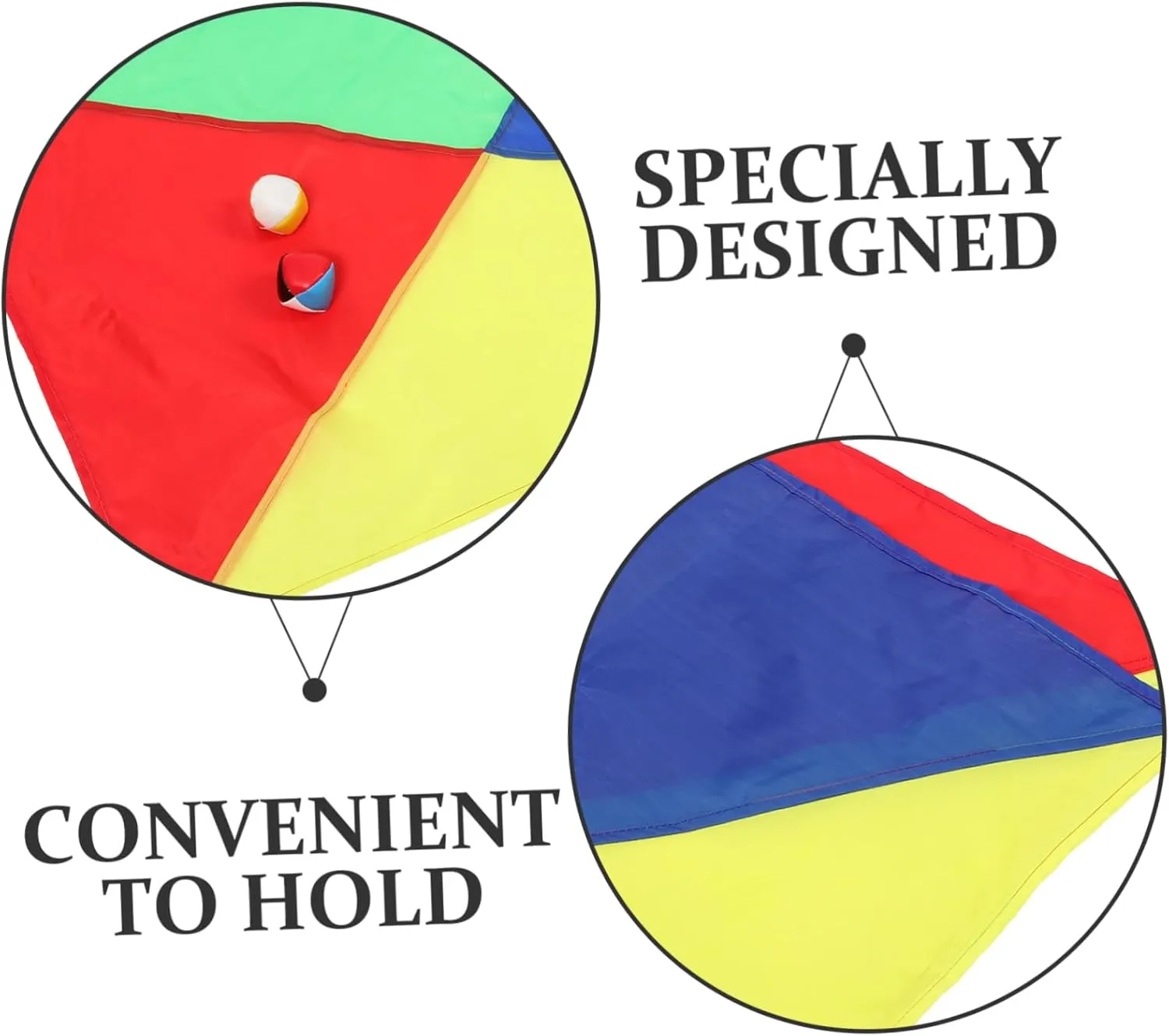 Outdoor Sensory Fitness Equipment Rainbow Umbrella Plaything with Cloth Colorful Balls Enhances Teamwork