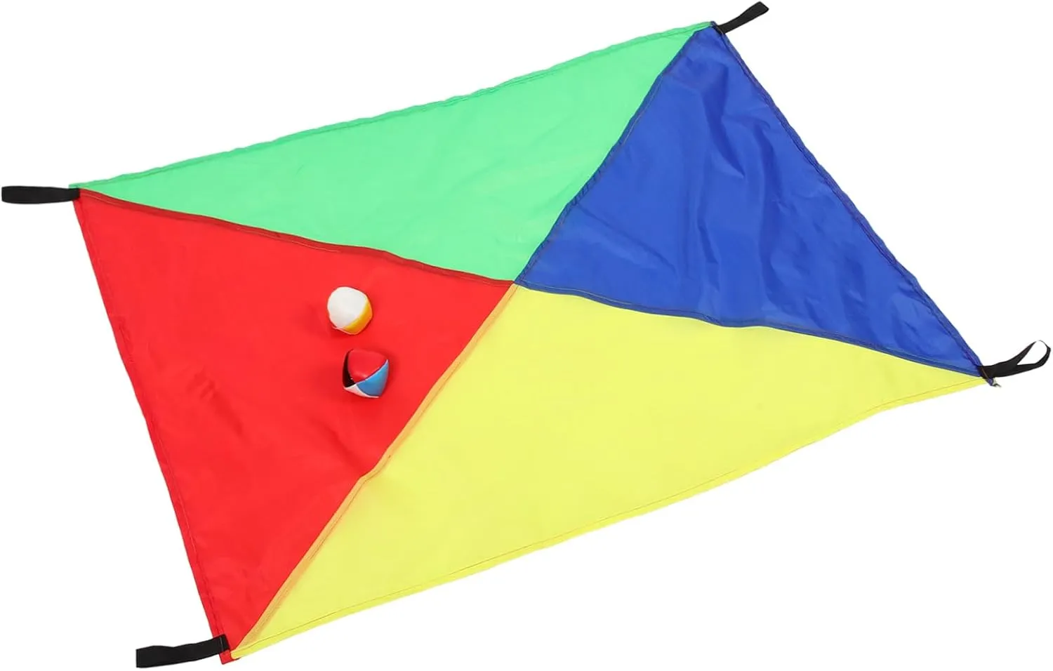 Outdoor Sensory Fitness Equipment Rainbow Umbrella Plaything with Cloth Colorful Balls Enhances Teamwork