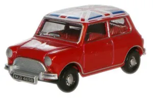 Oxford Diecast Tartan Red/Union Jack Austin Mini - 1:76 Scale