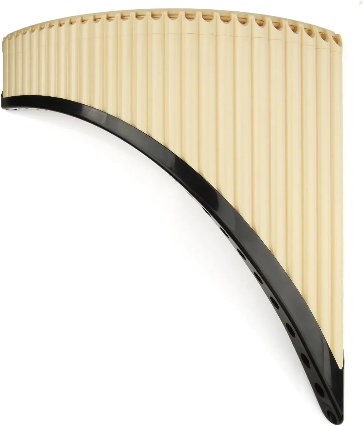 Pan Flute Eco-friendly Resin C tone, 26 Pipes Pan Pipe Instrument Key of C for Beginners Learning Teaching with Carrying Bag, Mouthpiece