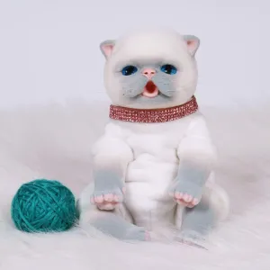 Paradise Galleries 9 Inch Realistic Soft Plush Balinese Kitten with Weighted Body and Super Soft Fur – Furever Babies Balinese Kitten