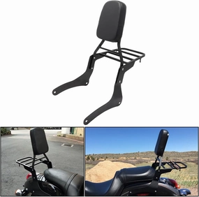 Passenger Sissy Bar with Luggage Rack Backrest for Kawasaki Vulcan 900 VN900 Classic Custom 1996-2023, Black