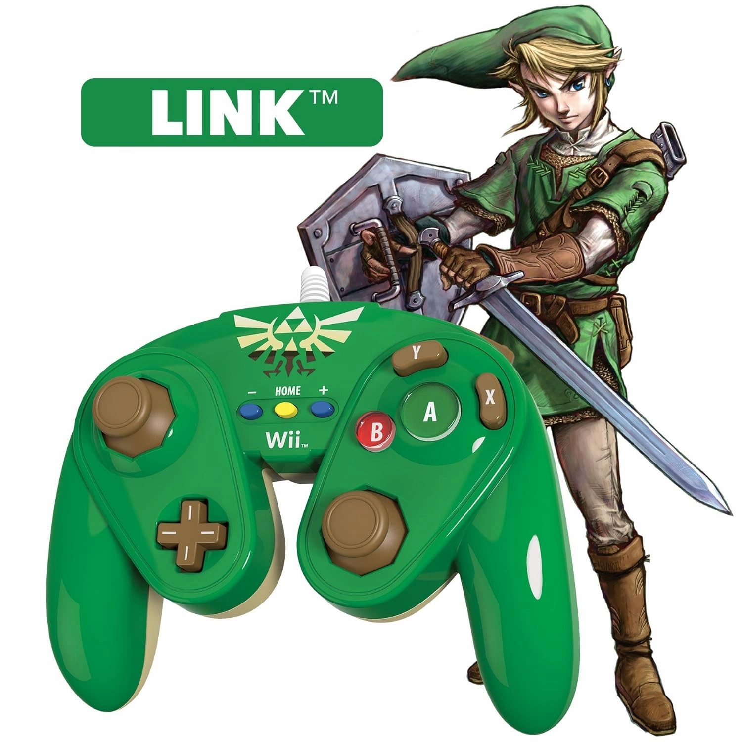 PDP Wired Fight Pad for Wii U - Link (Renewed)