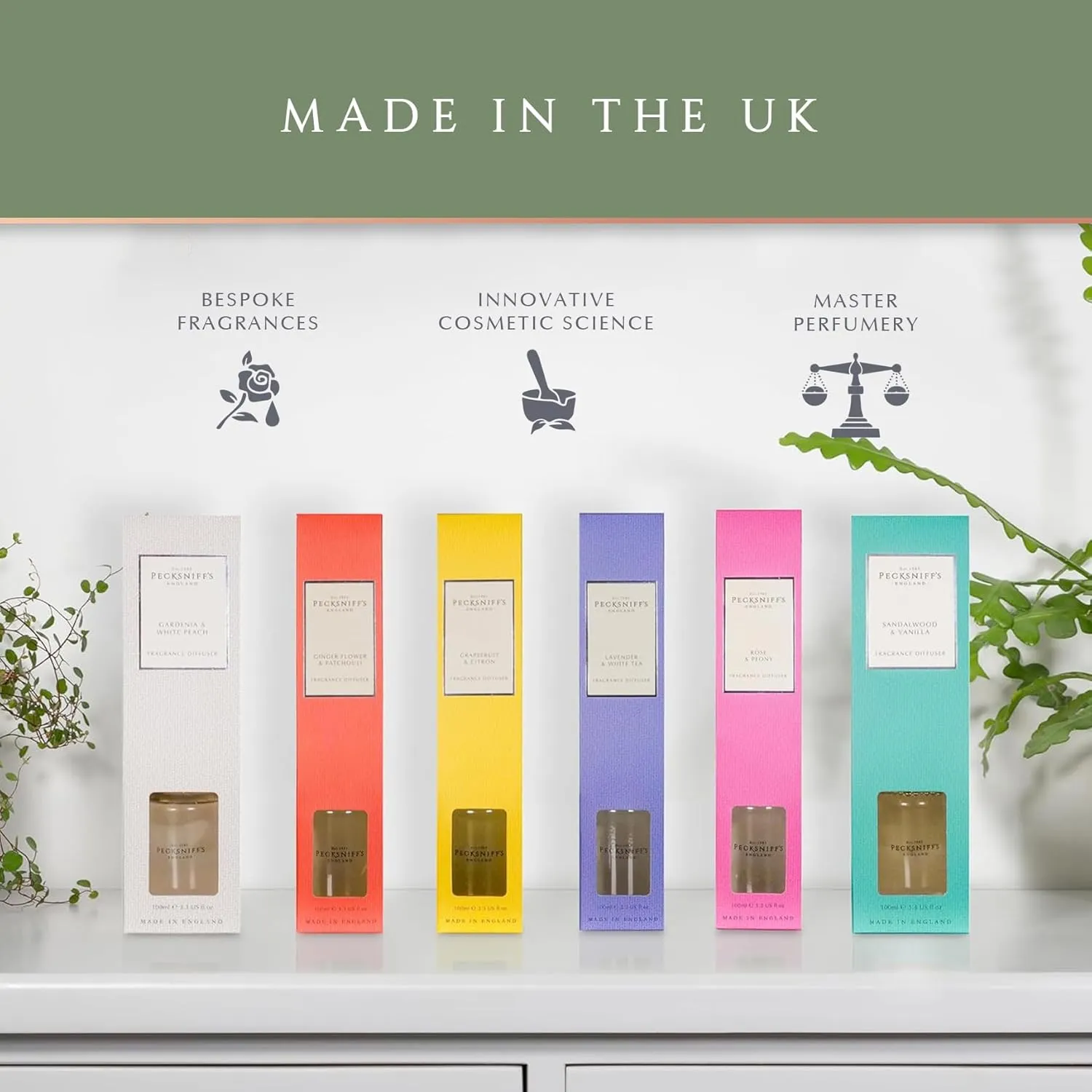Pecksniff's Classic Reed Diffuser Set | Grapefruit & Citron Scent, Fresh and Zesty Fragrance Reed Diffusers for Home Office Decor | 200ml/ 6.7 fl oz