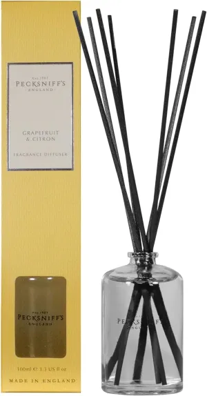 Pecksniff's Classic Reed Diffuser Set | Grapefruit & Citron Scent, Fresh and Zesty Fragrance Reed Diffusers for Home Office Decor | 200ml/ 6.7 fl oz