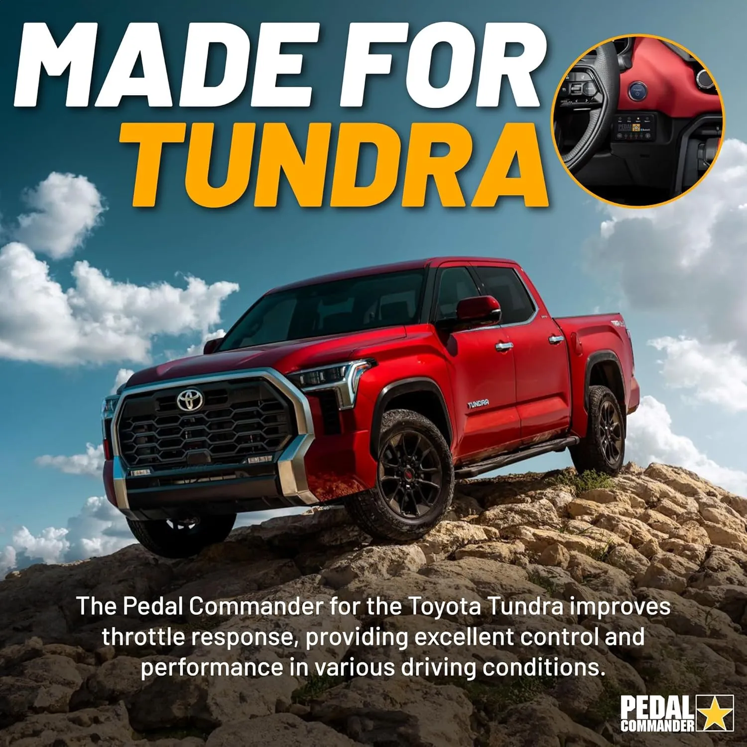 PEDAL COMMANDER for Toyota Tundra 2022-2025 Throttle Response Controller - Fits 3rd Gen, SR, SR5, Limited, Platinum, 1794, TRD Pro, Capstone, 3.4L, 3.5L, Toyota Tundra Accessories
