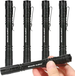 Pen Flashlight, Bright Small Handheld Pocket Flashlight, 3 Modes Mini Small Lights High Lumens with Clip LED Pen Light for Camping Emergency Inspection Outdoor, 5 Pack