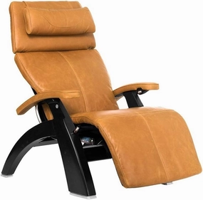Perfect Chair Human Touch PC-610 Omni-Motion Classic Power Recline Zero Gravity Recliner Supreme Upholstery Package Matte Black Wood Stain - Sycamore Premium Leather