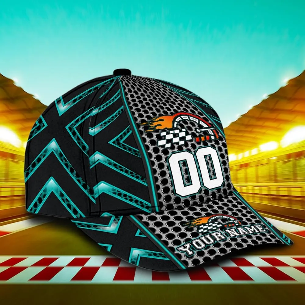 Personalized Car Racing Flag Baseball Cap, Racing Hat, Sports Racing Hats Racing Lover Caps Adjustable Hats for Men Women