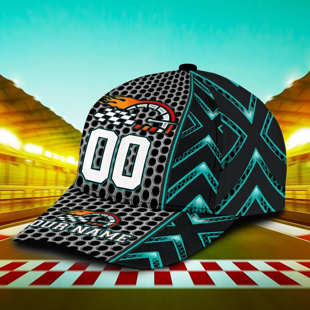 Personalized Car Racing Flag Baseball Cap, Racing Hat, Sports Racing Hats Racing Lover Caps Adjustable Hats for Men Women