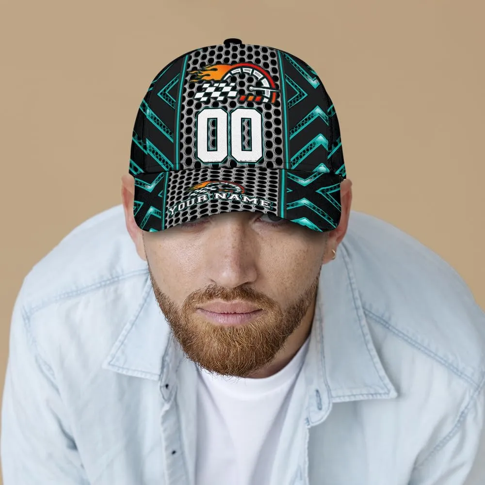Personalized Car Racing Flag Baseball Cap, Racing Hat, Sports Racing Hats Racing Lover Caps Adjustable Hats for Men Women
