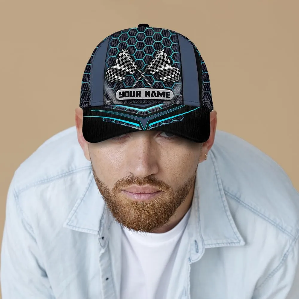 Personalized Car Racing Flag Baseball Cap, Racing Hat, Sports Racing Hats Racing Lover Caps Adjustable Hats for Men Women