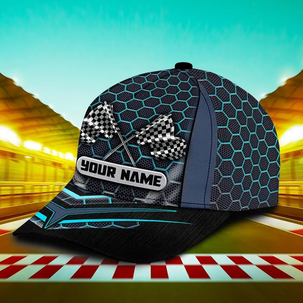 Personalized Car Racing Flag Baseball Cap, Racing Hat, Sports Racing Hats Racing Lover Caps Adjustable Hats for Men Women