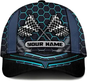 Personalized Car Racing Flag Baseball Cap, Racing Hat, Sports Racing Hats Racing Lover Caps Adjustable Hats for Men Women