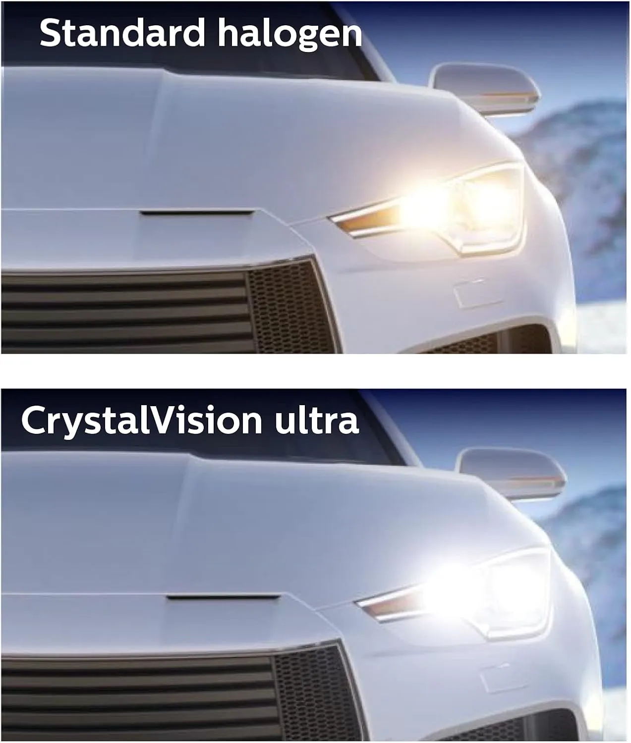 Philips H11 CrystalVision Ultra Upgraded Bright White Headlight Bulb, 2 Pack