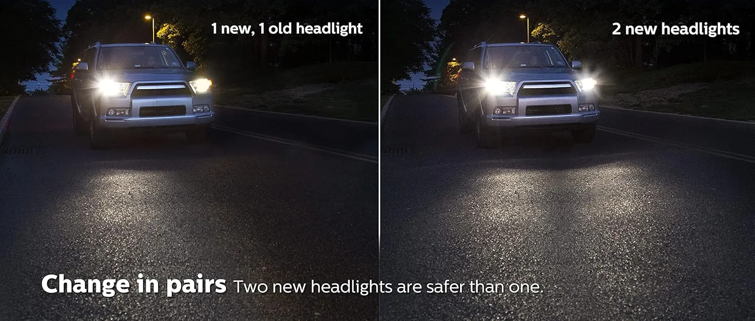 Philips H11 CrystalVision Ultra Upgraded Bright White Headlight Bulb, 2 Pack