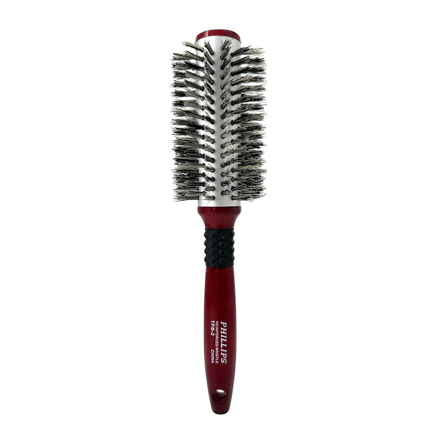 Phillips Brush Thermal Ceramic 2.5 Inch Round Hair Brush, 100% Pure Boar Bristles & Ergonomic Beech Wood Handle – Ceramic Barrel Brush Head for Styling & Volumizing All Hair Types, TPB-2