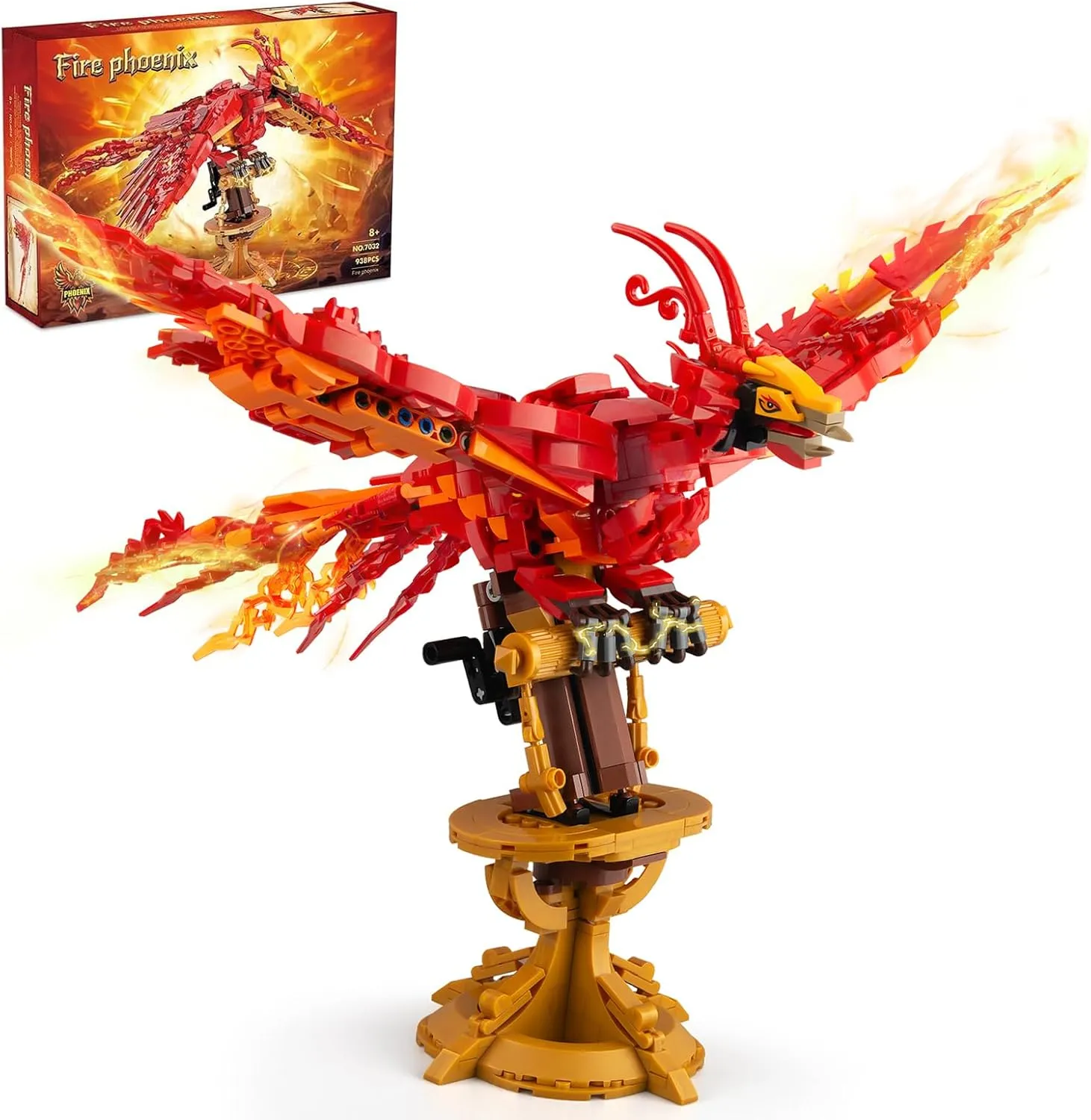 Phoenix Building Set, Bird Animals Set Wings Adjustable Building Kit, Collectible Magic HP Model Toys Gifts for Adults Kids Fans 12  (938 PCS)