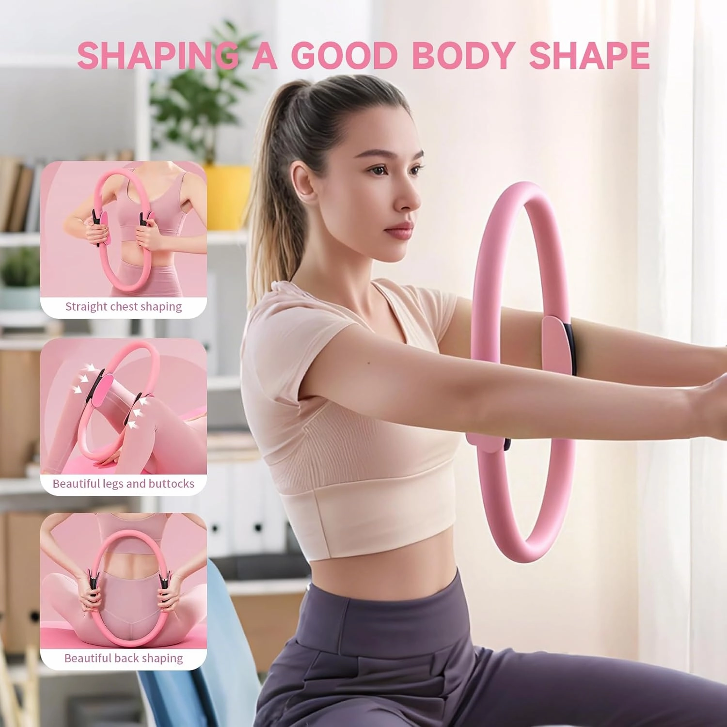 Pilates Essential Kit - Portable Fitness Equipment - with Toning Pilates Ring & Long Resistance Bands & Pilates Loop Bands & Soft Pilates Ball & Pilates Grip Socks