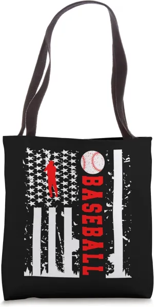 Pitcher Stance Right HandedUSA Flag Tote Bag