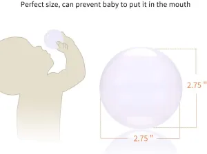PlayMaty Ball Pool Pit Balls - 2.75inches Phthalate&BPA Free Plastic Ocean Pearl White and Transparent Balls for Kids Toddlers and Babys for Playhouse Play Tent Playpen Party Decoration Pack of 50
