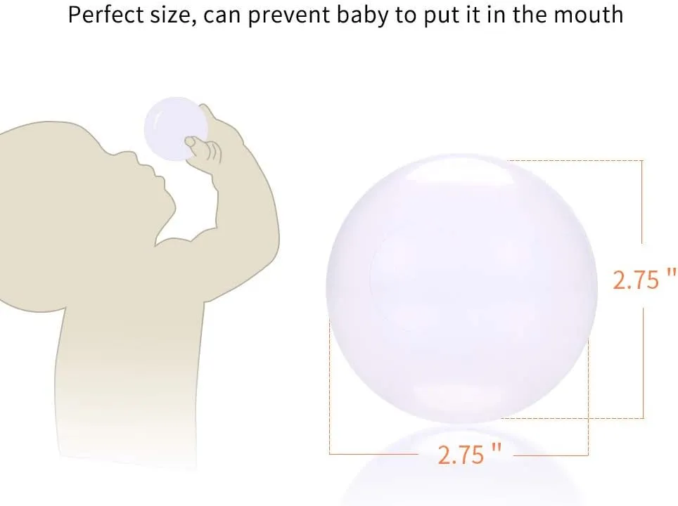 PlayMaty Ball Pool Pit Balls - 2.75inches Phthalate&BPA Free Plastic Ocean Pearl White and Transparent Balls for Kids Toddlers and Babys for Playhouse Play Tent Playpen Party Decoration Pack of 50