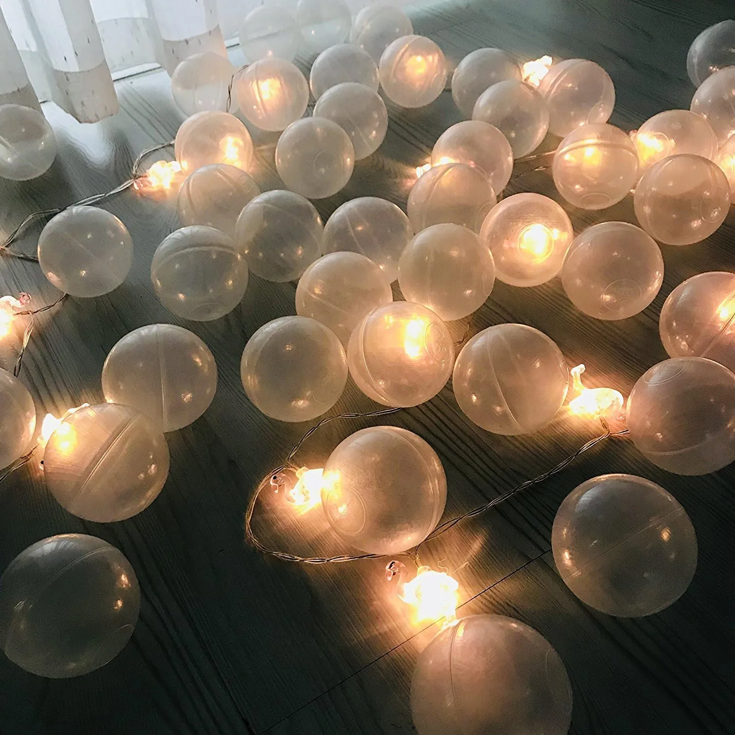 PlayMaty Play Ball Pit Balls - 2.36inches Phthalate&BPA Free Plastic Ocean Transparent Balls for Kids Toddlers and Babys for Playhouse Play Tent Playpen Pool Party Decoration Pack of 70