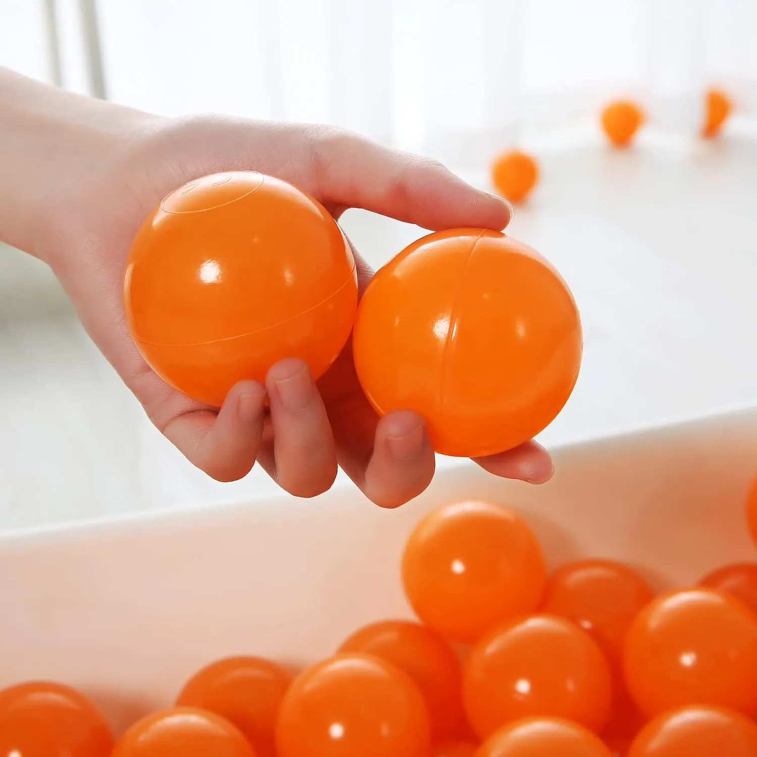 PlayMaty Play Ball Pit Balls - 2.36inches Phthalate&BPA Free Plastic Ocean Transparent Balls for Kids Toddlers and Babys for Playhouse Play Tent Playpen Pool Party Decoration Pack of 70