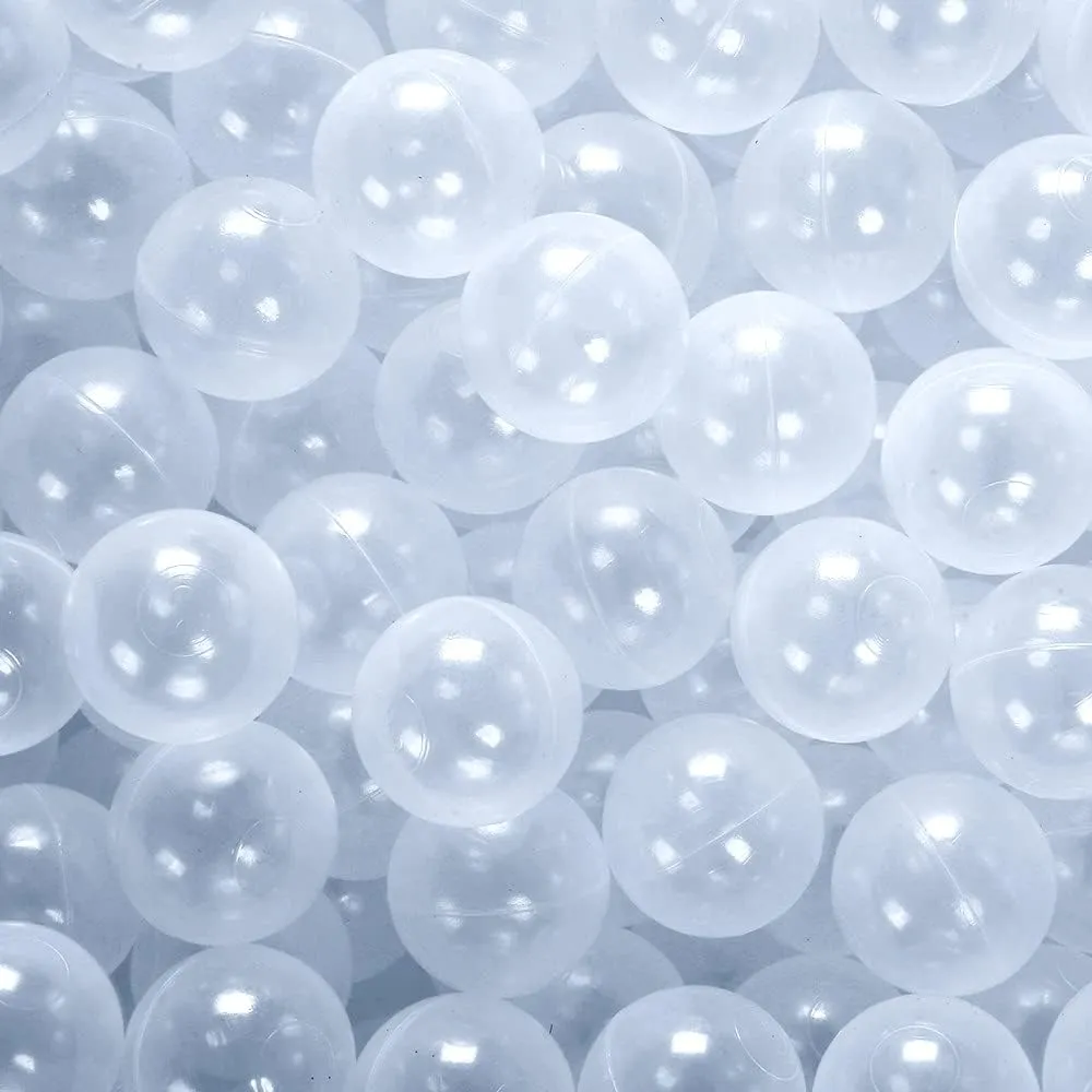 PlayMaty Play Ball Pit Balls - 2.36inches Phthalate&BPA Free Plastic Ocean Transparent Balls for Kids Toddlers and Babys for Playhouse Play Tent Playpen Pool Party Decoration Pack of 70