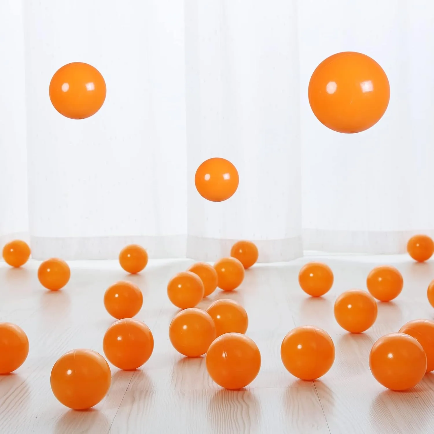 PlayMaty Play Ball Pit Balls - 2.36inches Phthalate&BPA Free Plastic Ocean Transparent Balls for Kids Toddlers and Babys for Playhouse Play Tent Playpen Pool Party Decoration Pack of 70